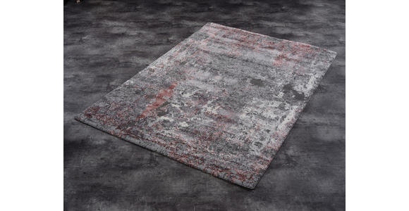VINTAGE-TEPPICH 65/130 cm Timeline Quantum Grau, Hellrot  - Hellrot/Grau, Design, Textil (65/130cm) - Novel