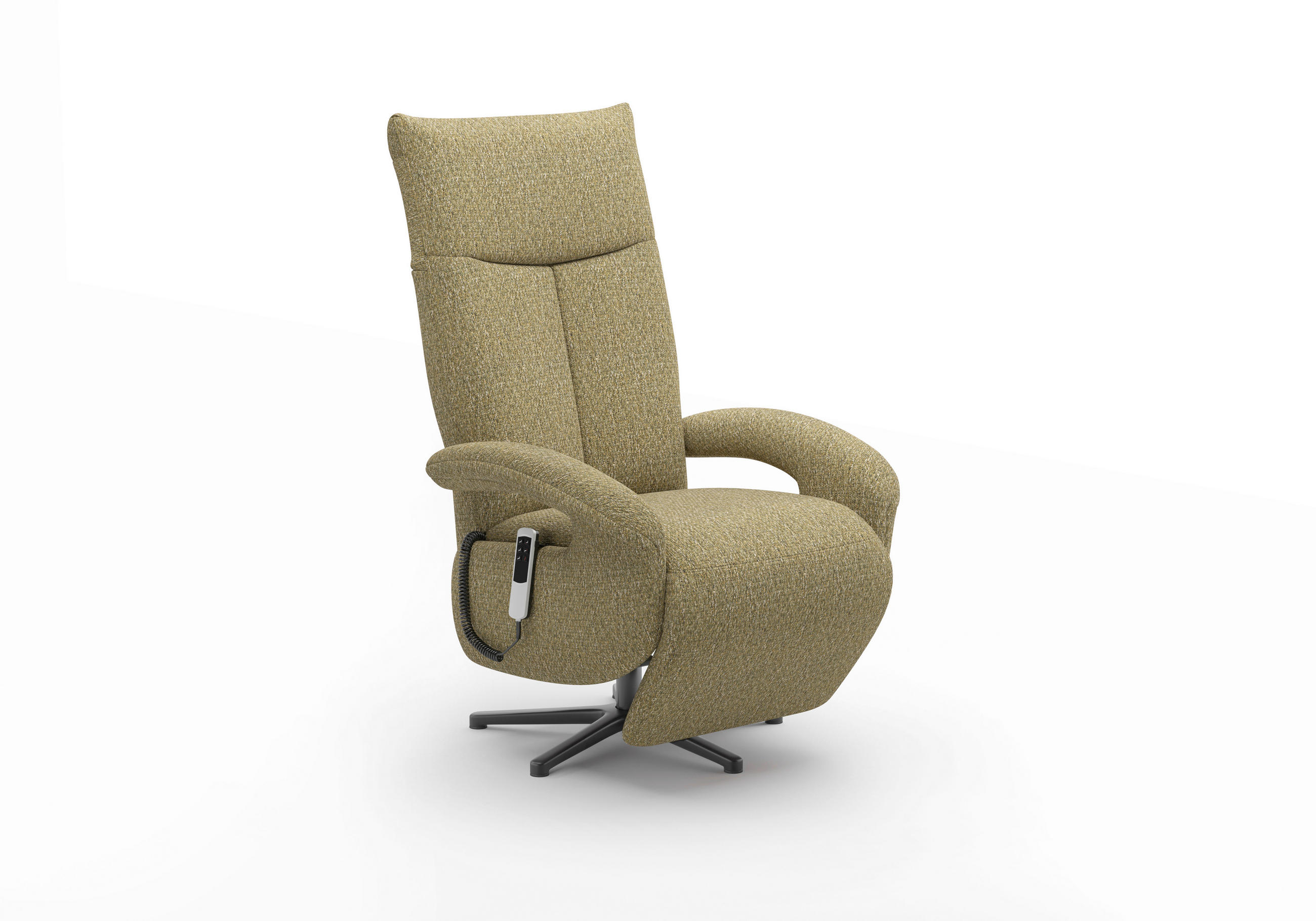 SESSEL in Chenille Olivgrün - Schwarz/Olivgrün, Modern, Textil/Metall (74/112/82cm) - Sit & More