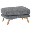HOCKER Webstoff Blaugrau  - Eichefarben/Blaugrau, KONVENTIONELL, Holz/Textil (80/49/75cm) - SetOne by Musterring