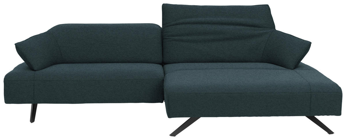 ECKSOFA in Struktur Hellblau  - Anthrazit/Hellblau, Design, Textil/Metall (276/165cm) - Himolla