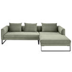 ECKSOFA in Feincord Olivgrün  284/178 cm  - Schwarz/Olivgrün, KONVENTIONELL, Textil/Metall (284/178cm) - Hom`in