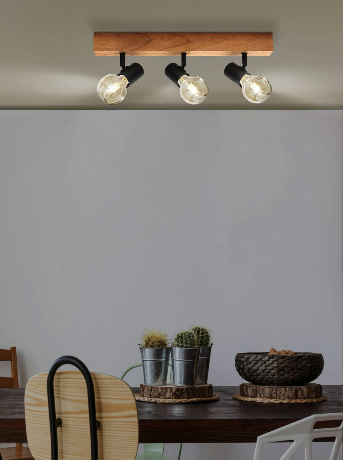 SPOTLIGHT   - brun/svart, Natur, metall/trä (5/48cm) - Eglo