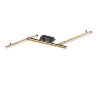 PLAFONIERĂ CU LED - culoare natur/negru, Natur, lemn/metal (180/11/11cm) - Eglo