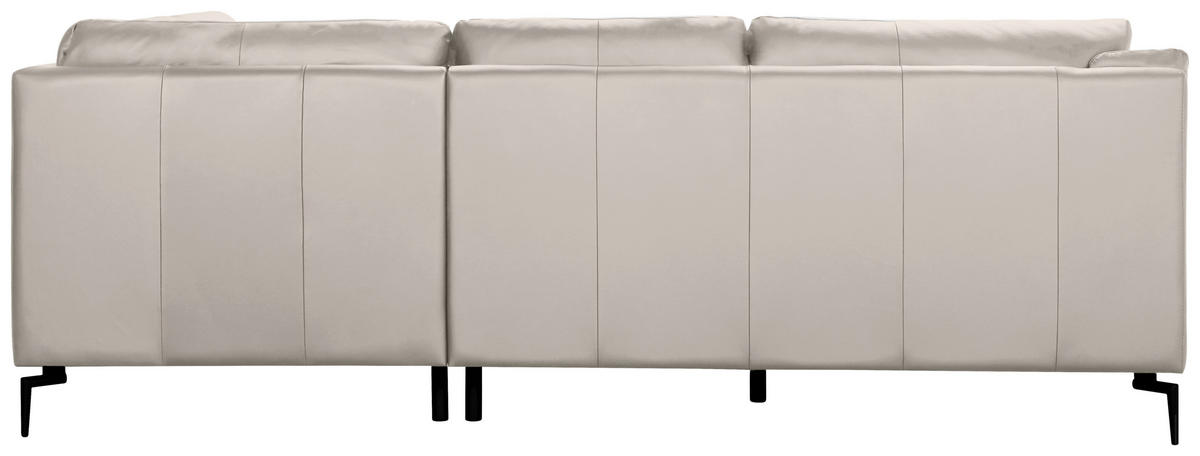 ECKSOFA Weiß Echtleder  - Schwarz/Weiß, Design, Leder (248/221cm) - MID.YOU