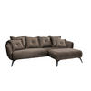 ECKSOFA Braun Velours  - Schwarz/Braun, MODERN, Holz/Textil (277/94/162cm) - Livetastic