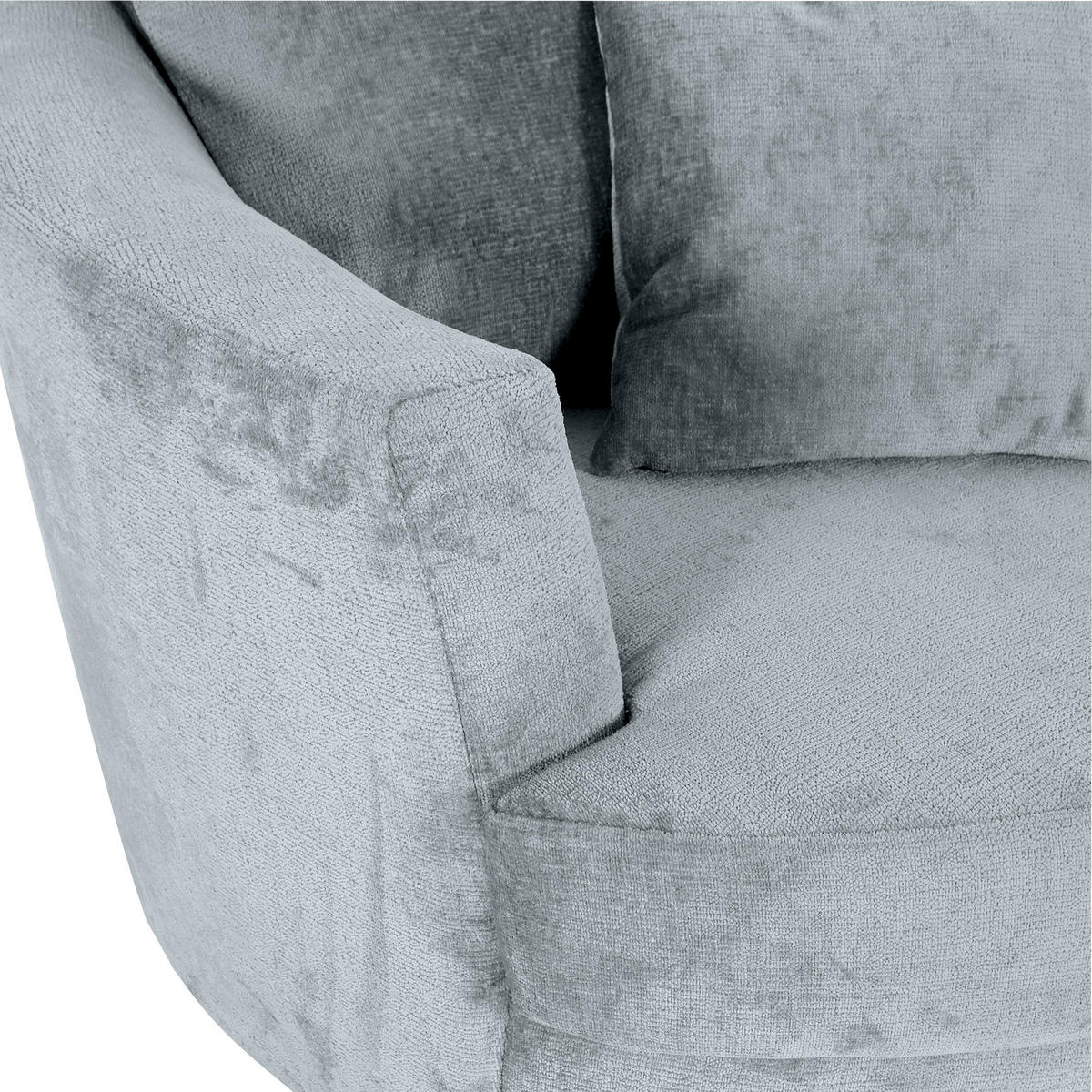 SESSEL in Chenille Hellblau  - Schwarz/Hellblau, Konventionell, Textil/Metall (115/72/115cm) - Carryhome