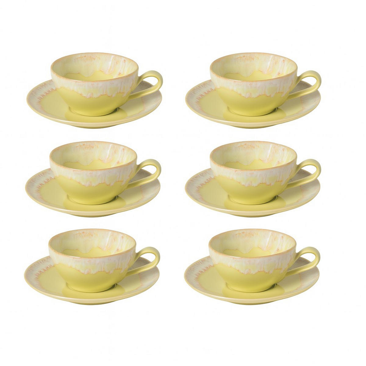 TEETASSENSET 6 STÜCK TAORMINA   - Hellgelb, Basics, Keramik - Costa Nova