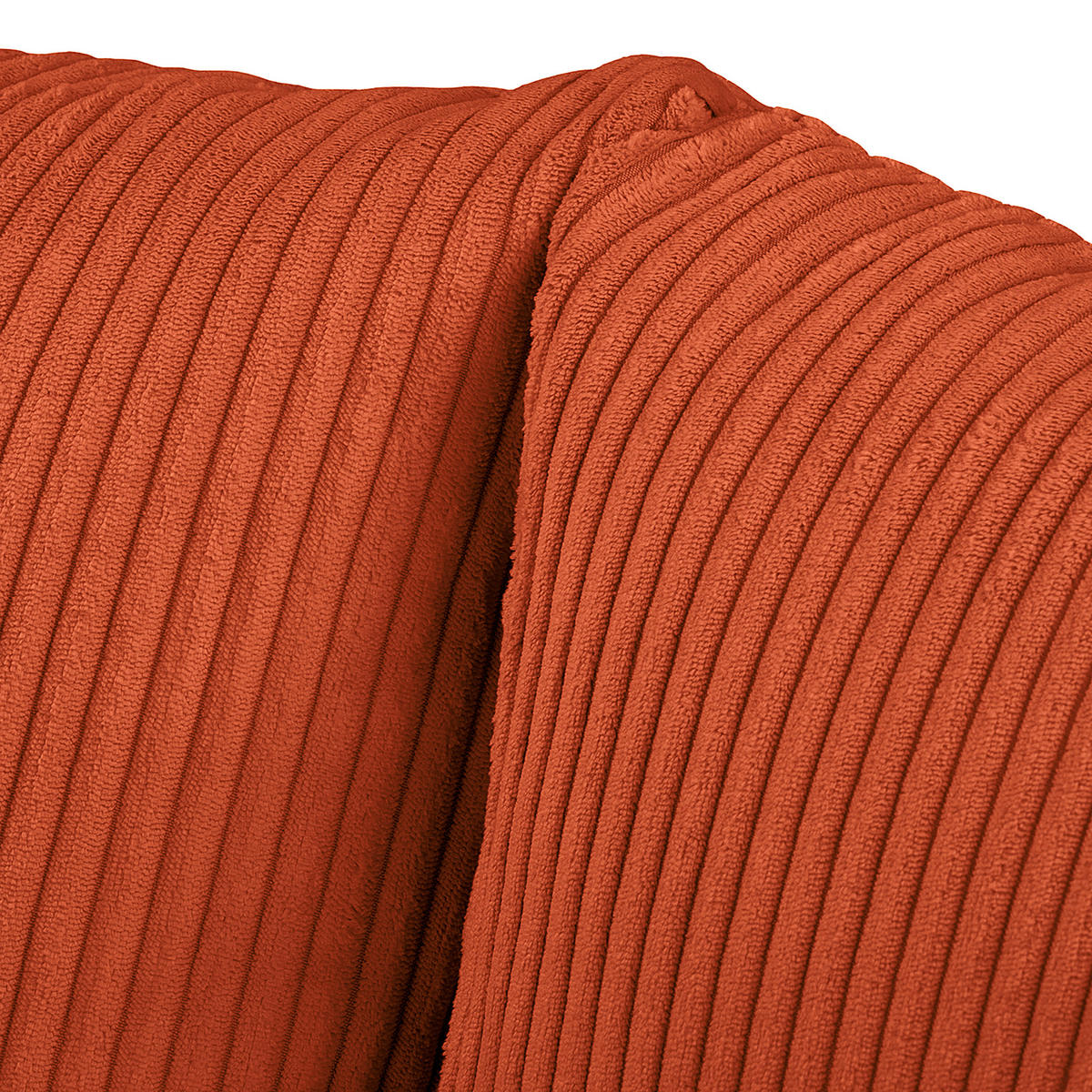 ECKSOFA inkl. Hocker Ariella in Cord Rostfarben  161/231 cm  - Rostfarben/Naturfarben, Design, Holz/Textil (161/231cm) - Livetastic