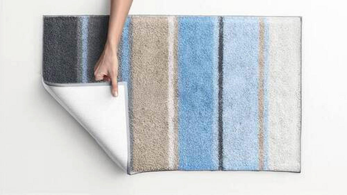 BADEMATTE Blau 65/115 cm  - Blau, Design, Kunststoff/Textil (65/115cm) - Grund