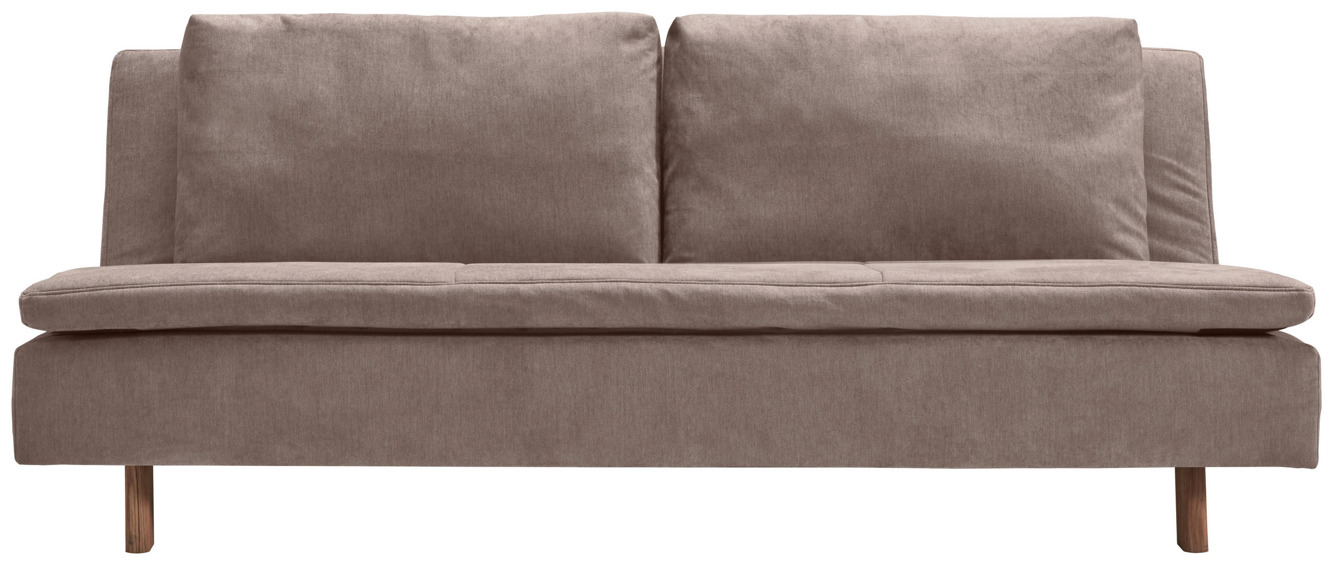 SCHLAFSOFA Flachgewebe Schlammfarben  - Schlammfarben/Eichefarben, KONVENTIONELL, Holz/Textil (205/85/98cm) - Carryhome
