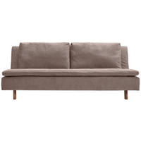 SCHLAFSOFA Flachgewebe Schlammfarben  - Schlammfarben/Eichefarben, KONVENTIONELL, Holz/Textil (205/85/98cm) - Carryhome