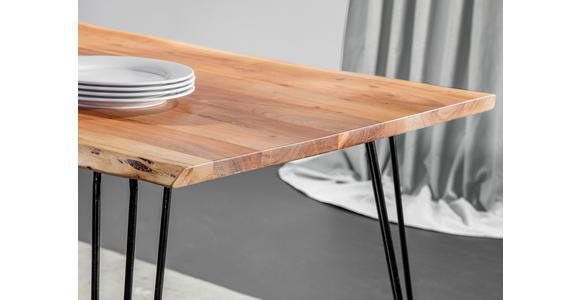 ESSTISCH in Holz, Metall 160/90/76 cm - Schwarz/Akaziefarben, Design, Holz/Metall (160/90/76cm) - Landscape