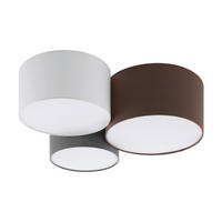 DECKENLEUCHTE PASTORE 61/49,5/25,5 cm   - Anthrazit/Braun, KONVENTIONELL, Textil/Metall (61/49,5/25,5cm) - Eglo
