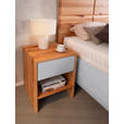POLSTERBETT Matratze, Lattenrost, Bettkasten Buchefarben, Greige 180/200 cm  - Greige/Buchefarben, Design, Holz/Textil (180/200cm) - Valnatura