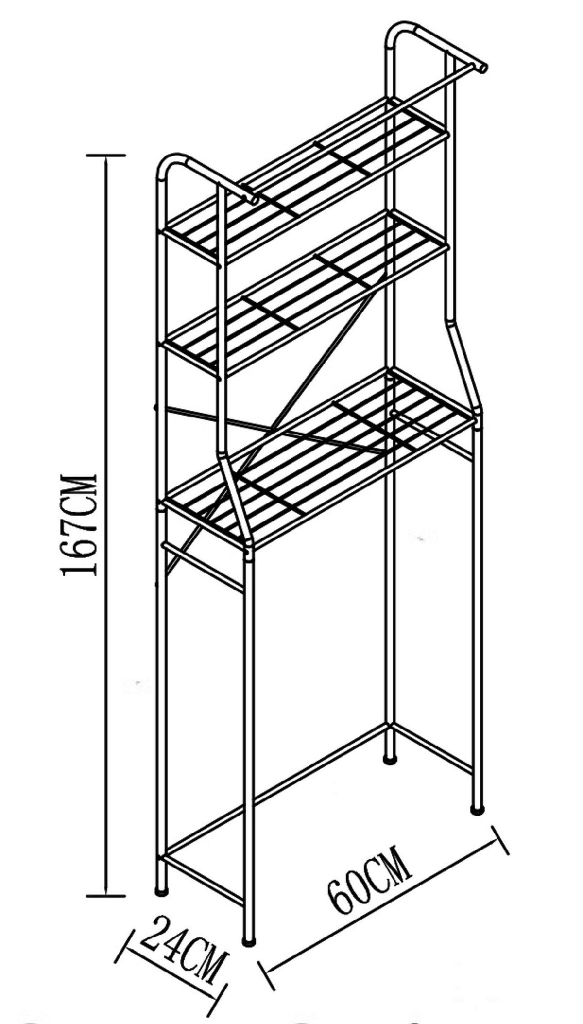 WASCHMASCHINENSCHRANK 60/167/24 cm  in Weiß  - Schwarz/Weiß, MODERN, Kunststoff/Metall (60/167/24cm) - MID.YOU