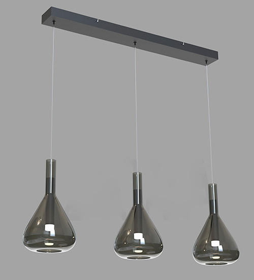 LED-HÄNGELEUCHTE 100/20/200 cm  - Chromfarben, Design, Glas/Metall (100/20/200cm) - Cinque
