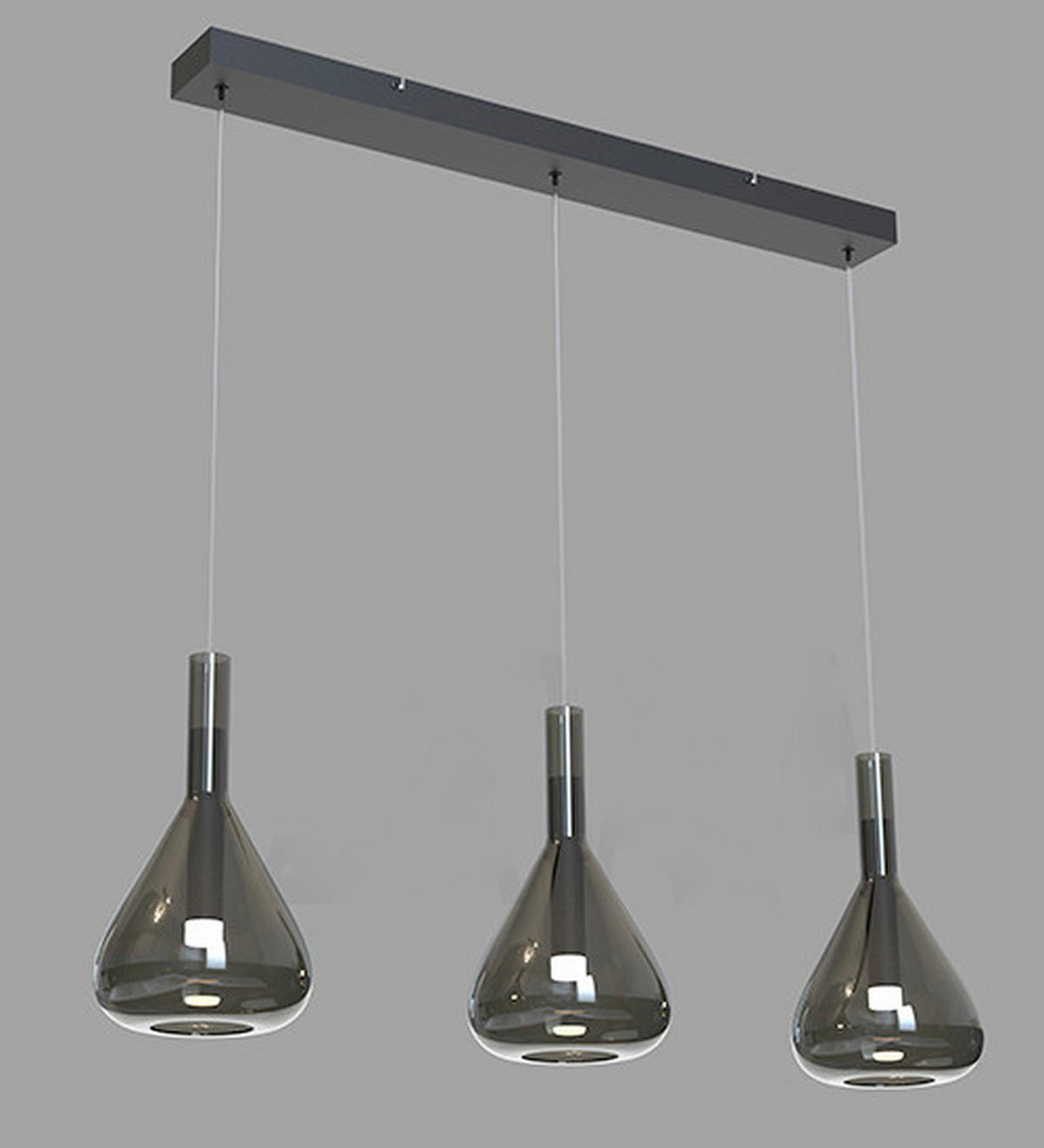 LED-HÄNGELEUCHTE Cipera 100/20/200 cm   - Chromfarben, Design, Glas/Metall (100/20/200cm) - Cinque