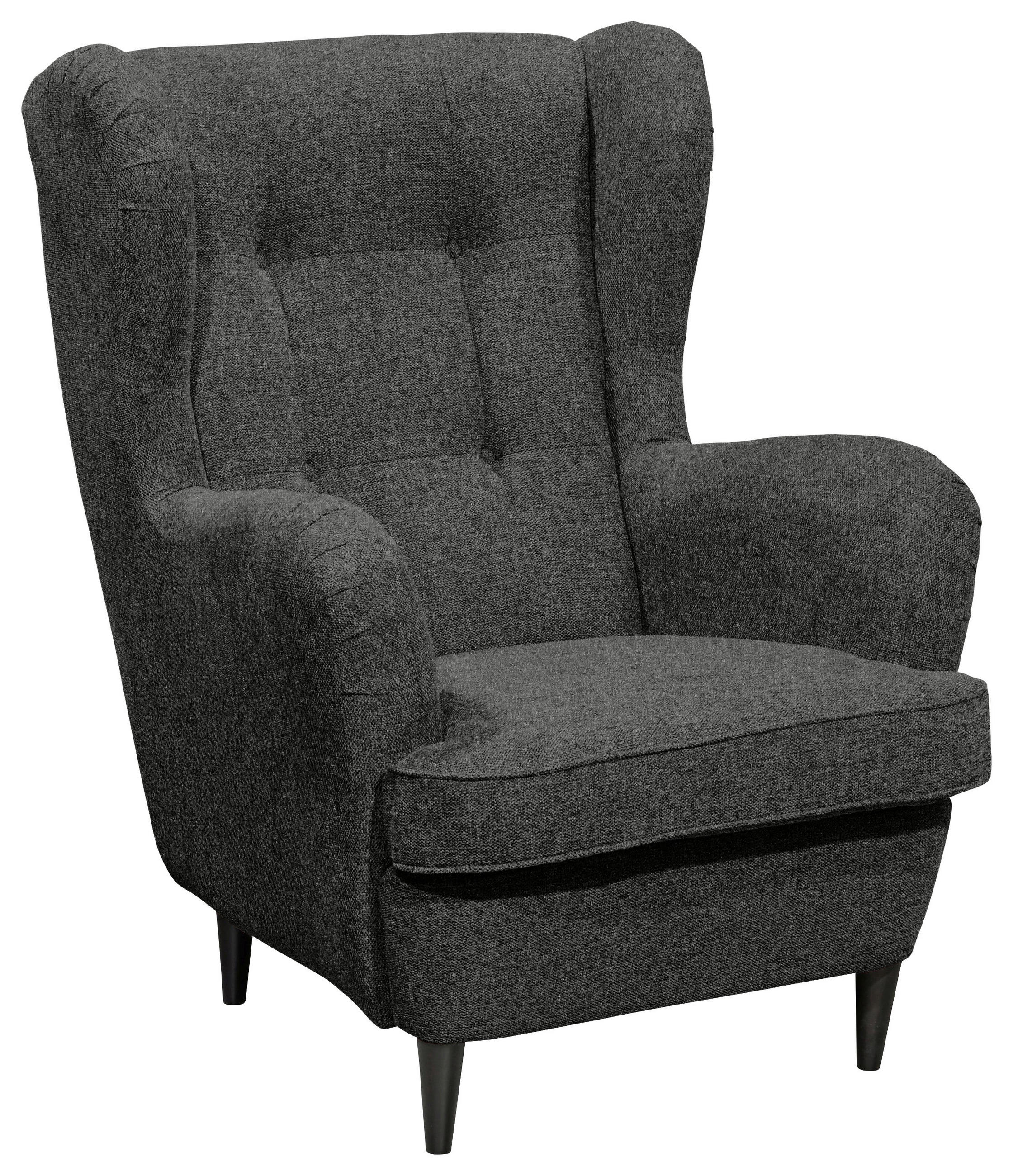 MID.YOU KŘESLO UŠÁK, textil, antracitová