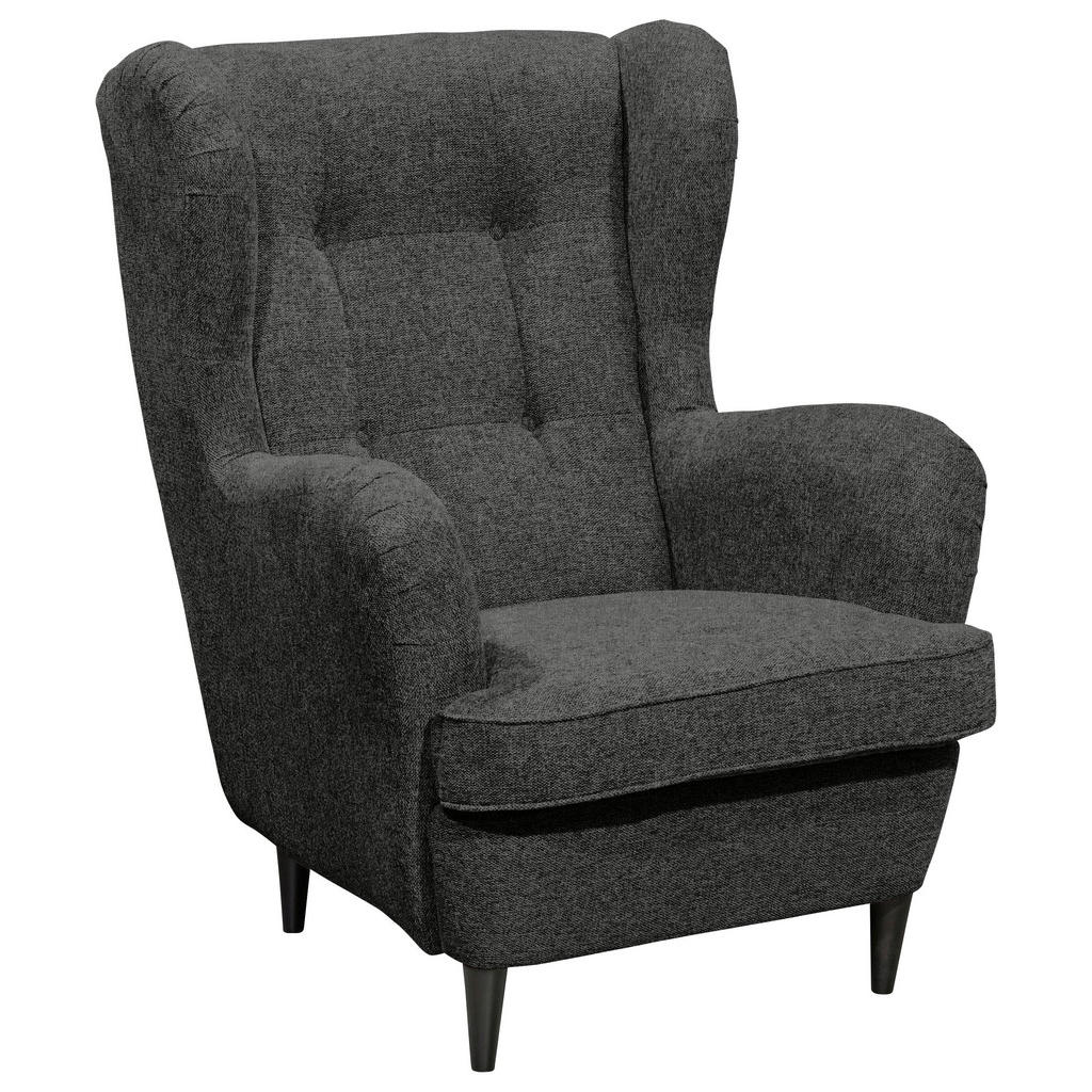 MID.YOU KRESLO UŠIAK, textil, antracitová