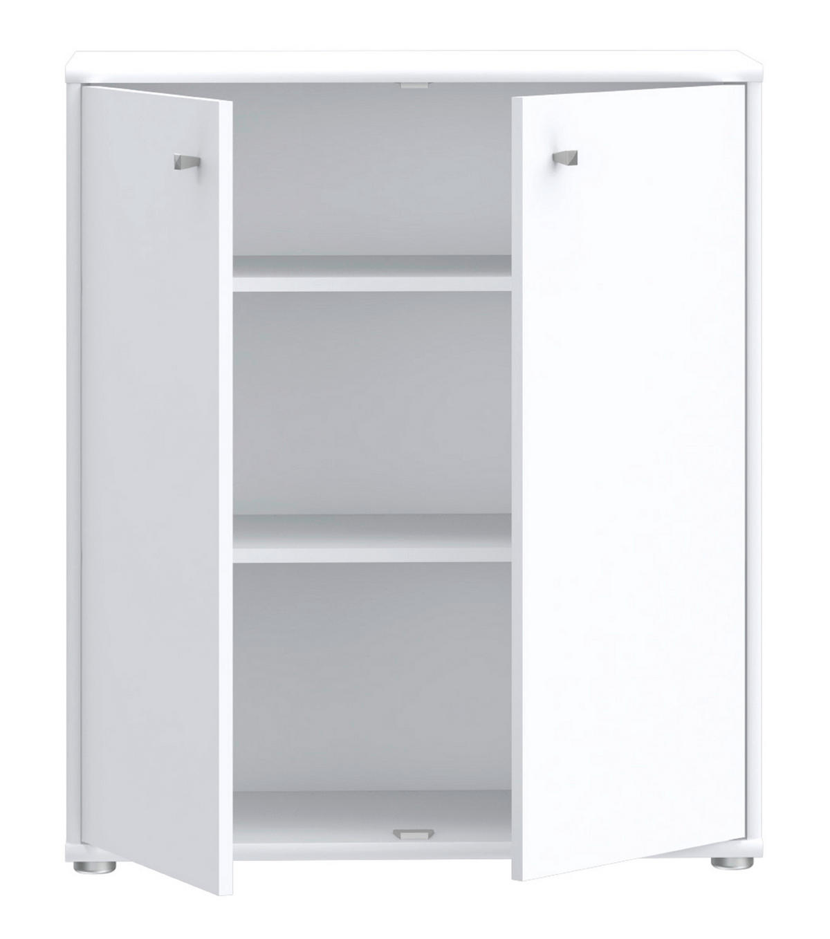 COMMODE 73,7/85,5/34,8 cm  in Weiss  - Weiss/Alufarben, Design, Holzwerkstoff (73,7/85,5/34,8cm)