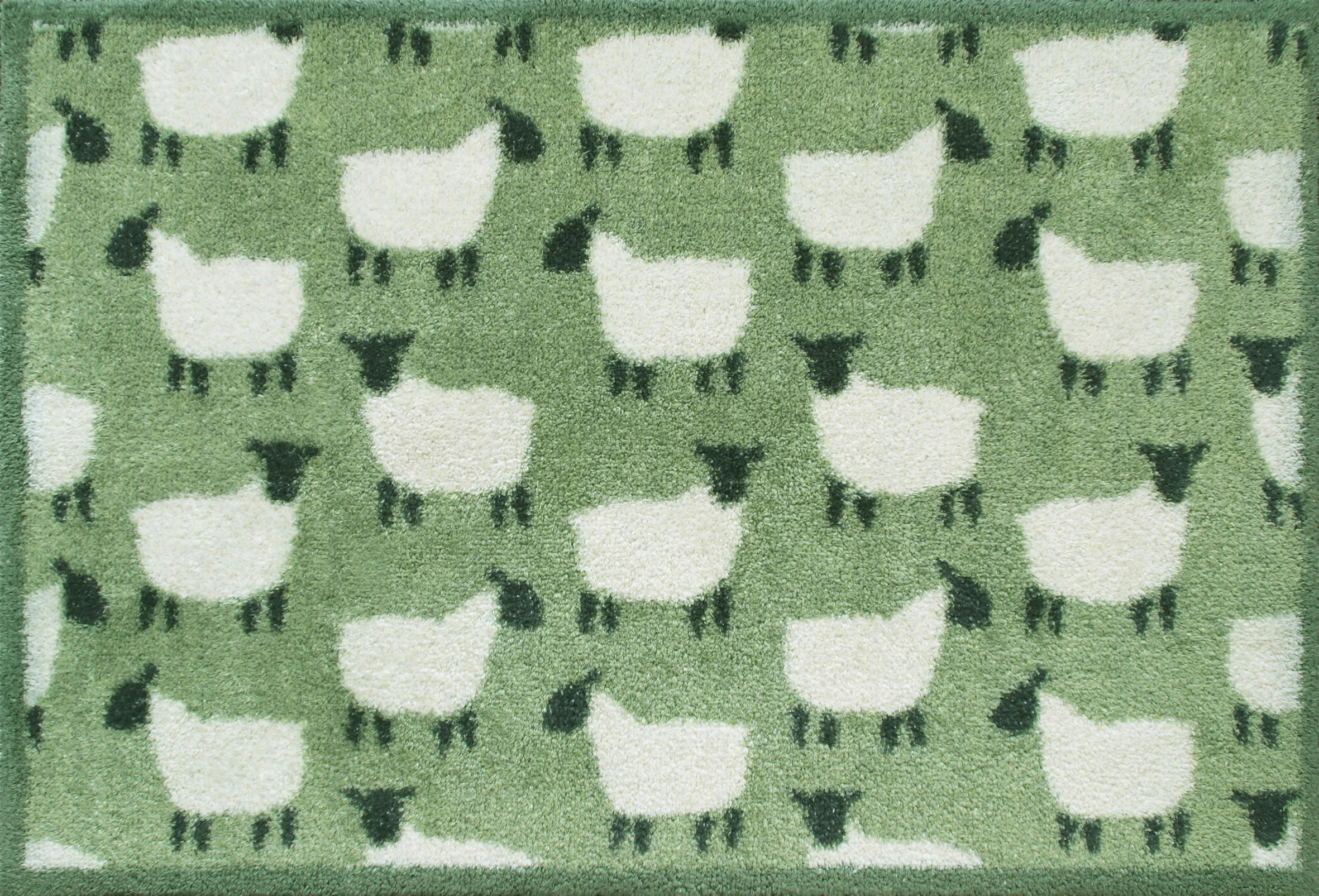 FUßMATTE 60/85 cm Flock green  - Grün, ROMANTIK / LANDHAUS, Kunststoff/Textil (60/85cm) - wash+dry