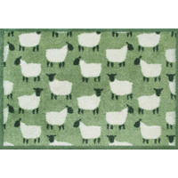 FUßMATTE 60/85 cm Flock green  - Grün, ROMANTIK / LANDHAUS, Kunststoff/Textil (60/85cm) - wash+dry