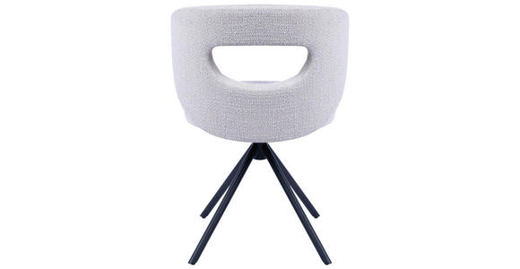 STUHL - Creme/Schwarz, Design, Textil/Metall (58/80/60cm) - Novel
