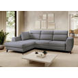 ECKSOFA Dunkelgrau Chenille - Dunkelgrau/Schwarz, KONVENTIONELL, Textil/Metall (185/240cm) - Carryhome