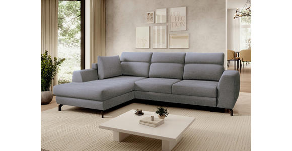 ECKSOFA Dunkelgrau Chenille - Dunkelgrau/Schwarz, KONVENTIONELL, Textil/Metall (185/240cm) - Carryhome