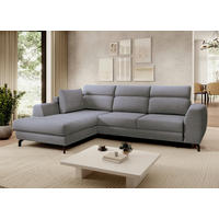 ECKSOFA Dunkelgrau Chenille  - Dunkelgrau/Schwarz, KONVENTIONELL, Textil/Metall (185/266cm) - Carryhome