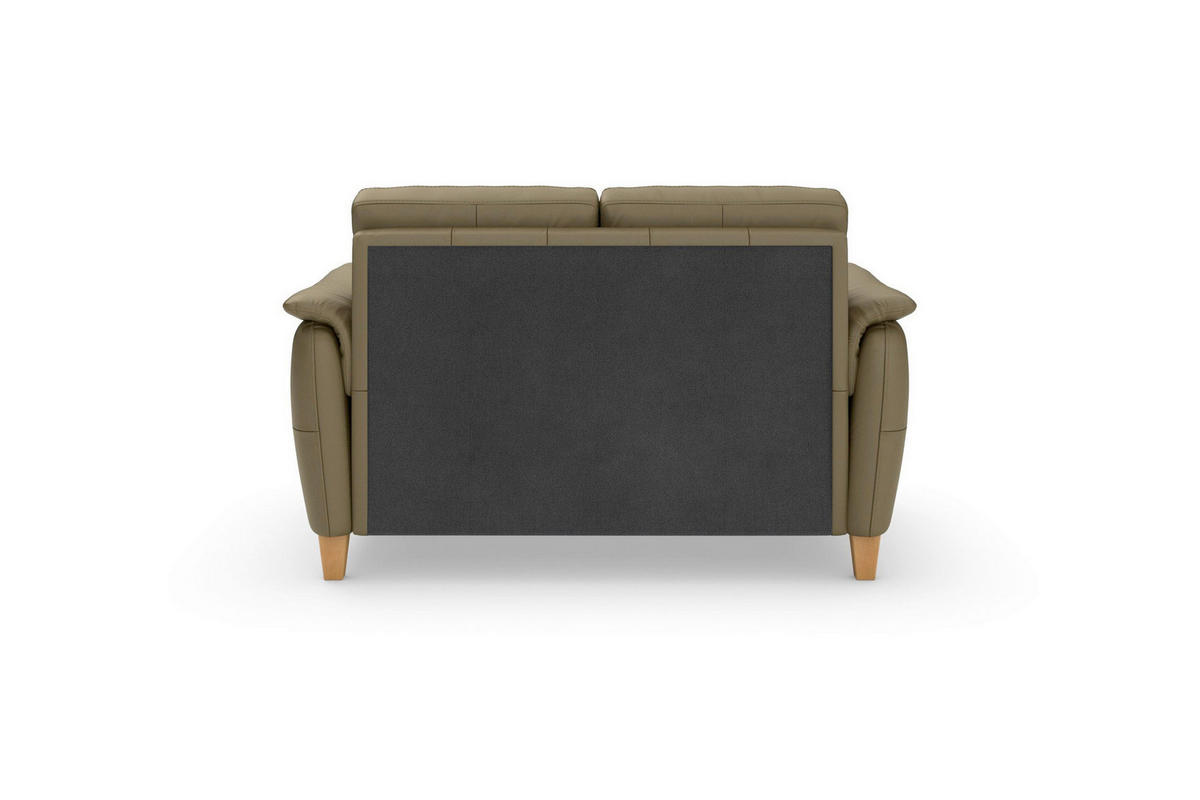DVOUMÍSTNÁ POHOVKA, olivově zelená, pravá kůže - barvy dubu/olivově zelená, Basics, dřevo/textil (149/89/89cm) - Sit & More