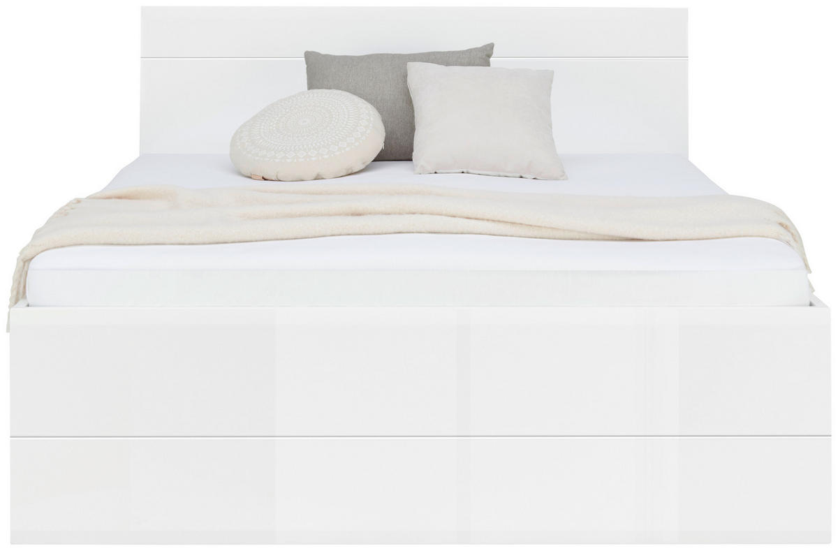 POSTEĽ, 160/200 cm, biela - biela, Basics, kompozitné drevo/plast (160/200cm) - Hom`in