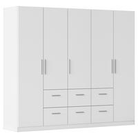 DREHTÜRENSCHRANK 226/197/54 cm,  in Weiß, 5 Tür(en)  - Alufarben/Weiß, KONVENTIONELL, Holzwerkstoff/Kunststoff (226/197/54cm) - home24