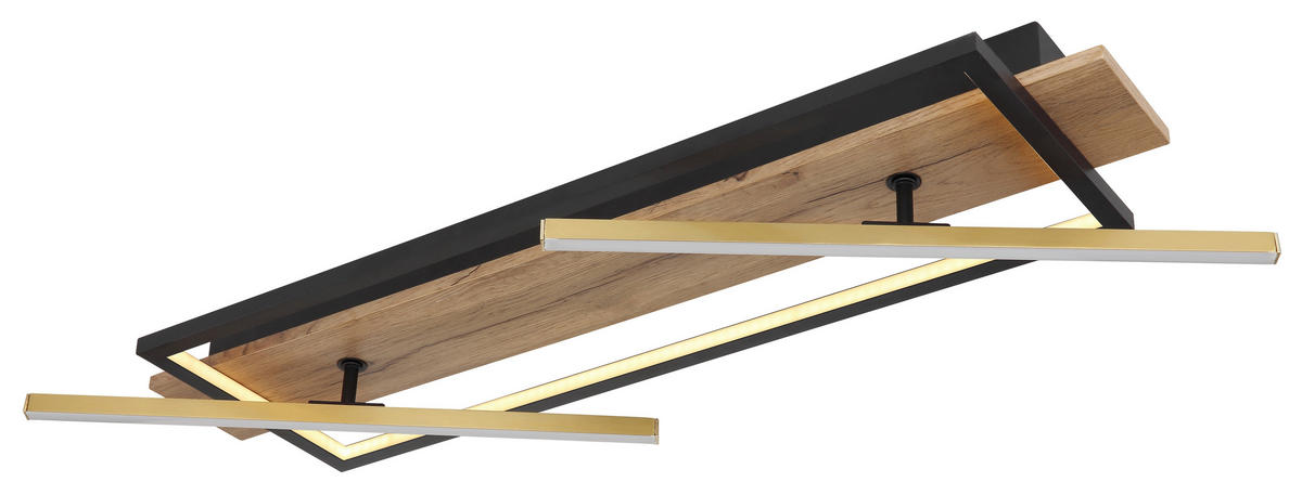 STROPNA LED-SVETILKA   //3000 K/230 V/ - črna/temno rjava, Design, kovina/umetna masa (81,5/40,5/9cm) - Globo