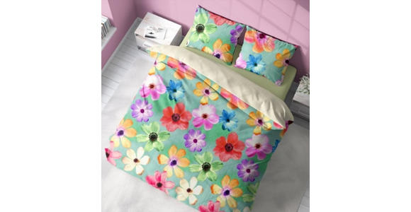 WENDEBETTWÄSCHE Satin 140/200 cm  - Multicolor/Grün, Trend, Textil (140/200cm) - Esposa