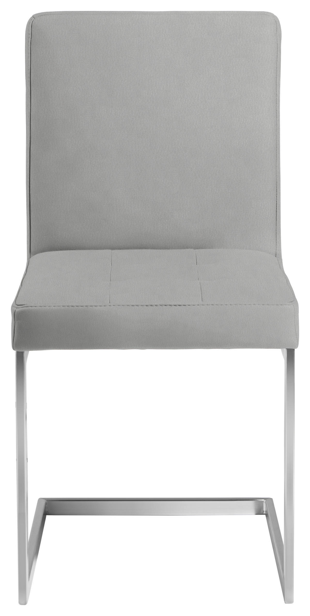 SCHWINGSTUHL  in Stahl Mikrofaser  - Edelstahlfarben/Hellgrau, Design, Textil/Metall (45/91/58cm) - Moderano