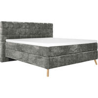 BOXSPRINGBETT 160/200 cm  in Dunkelgrau  - Eichefarben/Dunkelgrau, Design, Holz/Textil (160/200cm) - Esposa