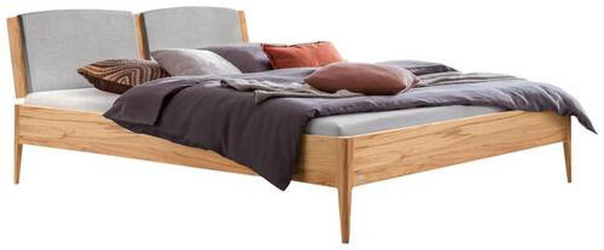 BETT 140/200 cm  in Buchefarben, Hellgrau  - Buchefarben/Hellgrau, KONVENTIONELL, Holz (140/200cm) - Hasena