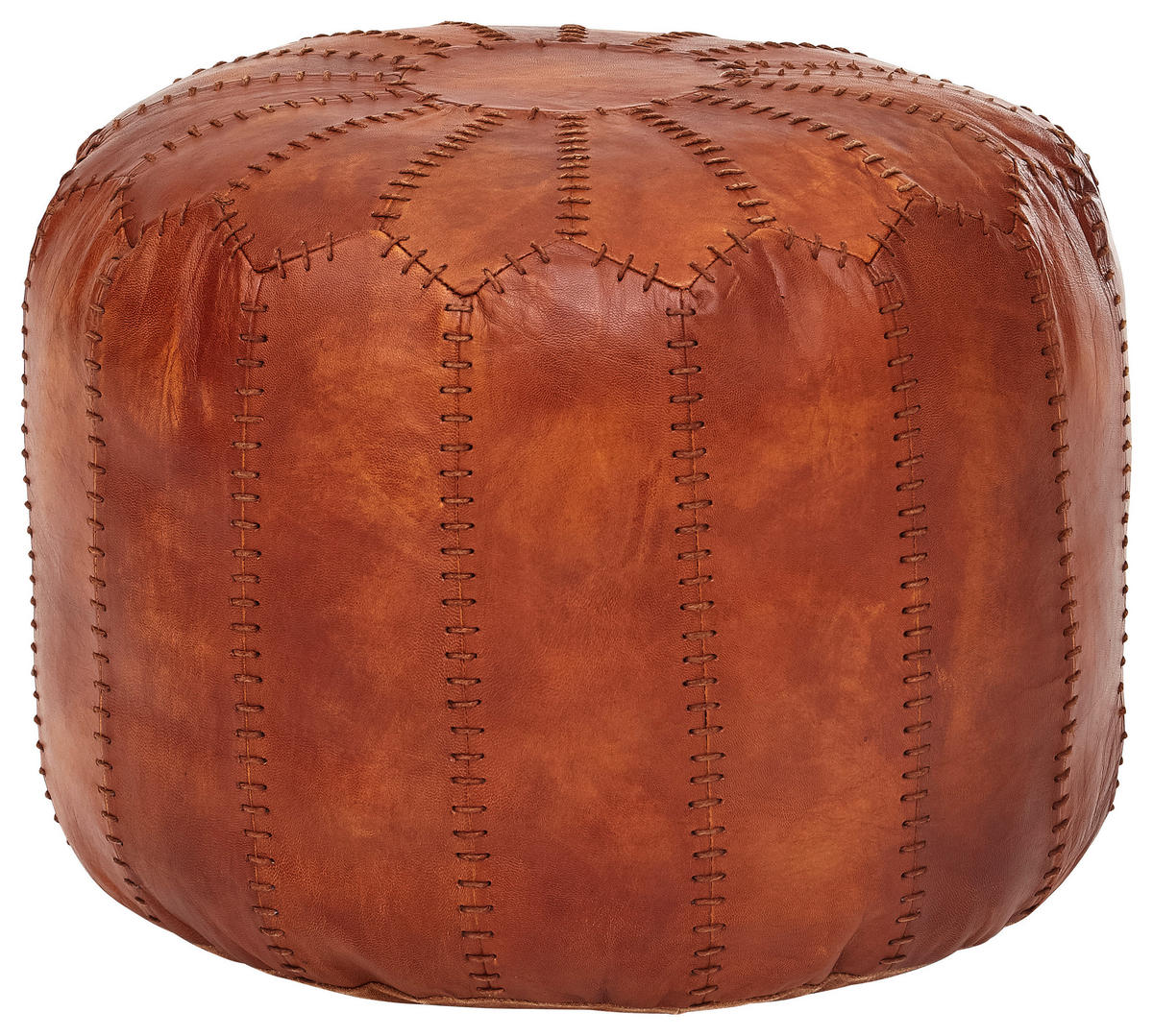 SITTPUFF i  - brun, Lifestyle, läder (52/40/52cm) - MID.YOU