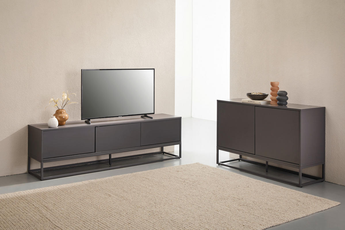 SIDEBOARD Libreville 120/76/40 cm  - Grau, Design, Holzwerkstoff/Metall (120/76/40cm) - MID.YOU