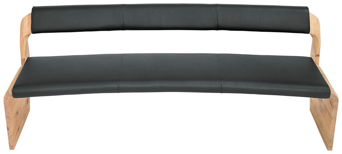 SITZBANK 207/84/70 cm  in Anthrazit, Eichefarben  - Eichefarben/Anthrazit, Natur, Leder/Holz (207/84/70cm) - Voglauer