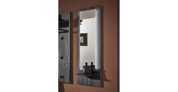 WANDSPIEGEL 38,5/106/16 cm - Anthrazit, Design, Glas/Holz (38,5/106/16cm) - Johann Jakob