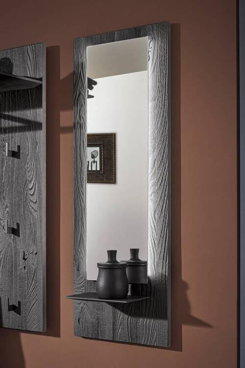WANDSPIEGEL 38,5/106/16 cm  - Anthrazit, Design, Glas/Holz (38,5/106/16cm) - Johann Jakob