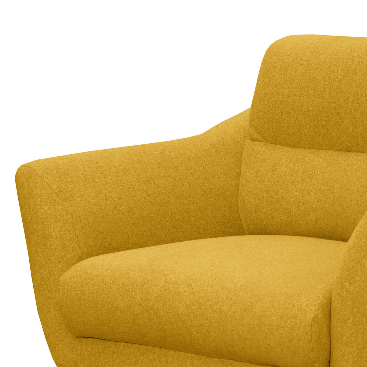 SESSEL in Webstoff Gelb  - Gelb/Buchefarben, Design, Holz/Textil (92/87/88cm) - Livetastic