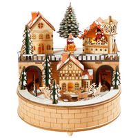 SPIELUHR WEIHNACHTSMARKT  - Braun, Basics, Holz (19/21cm) - X-Mas