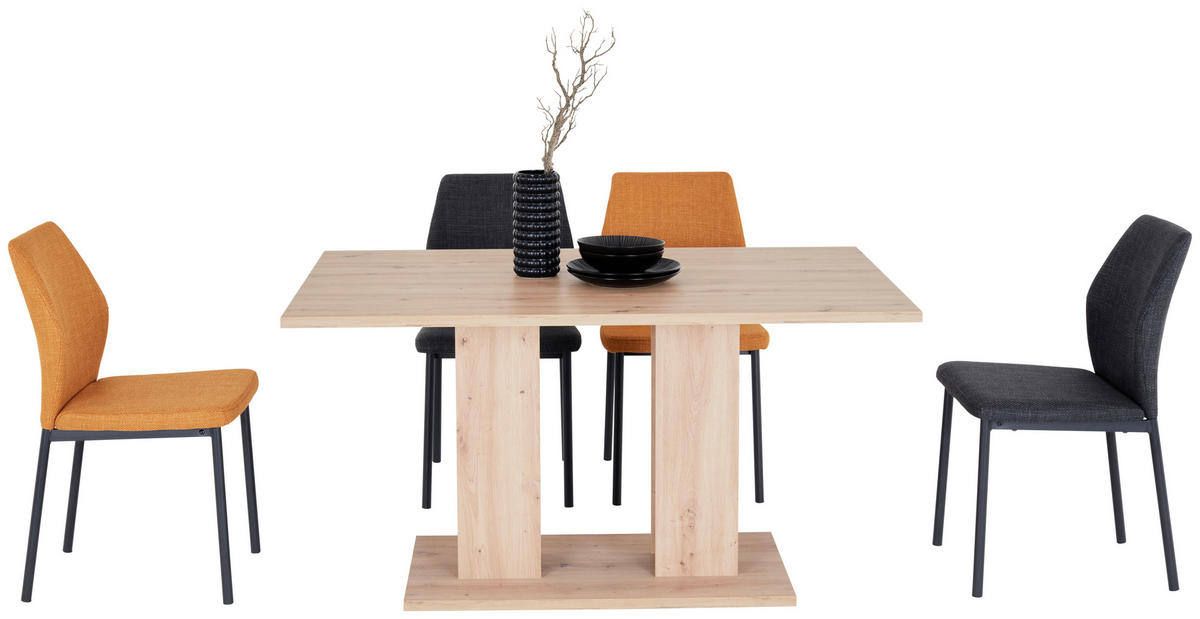 ESSTISCH rechteckig Eiche Artisan  - Schwarz/Eiche Artisan, KONVENTIONELL, Holzwerkstoff (138/74/90cm) - home24