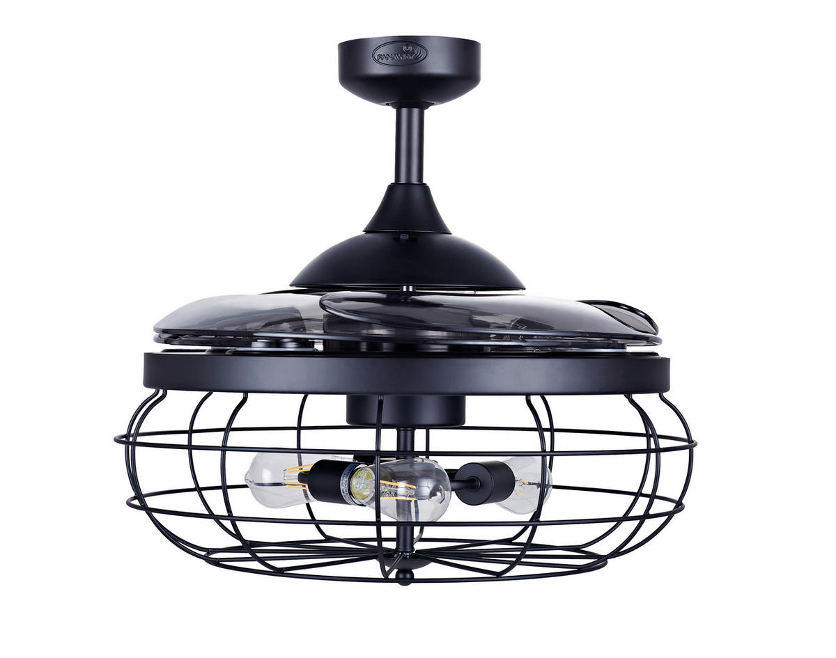 DECKENVENTILATOR  122/50 cm    - Transparent/Schwarz, Design, Kunststoff/Metall (122/50cm) - P & B