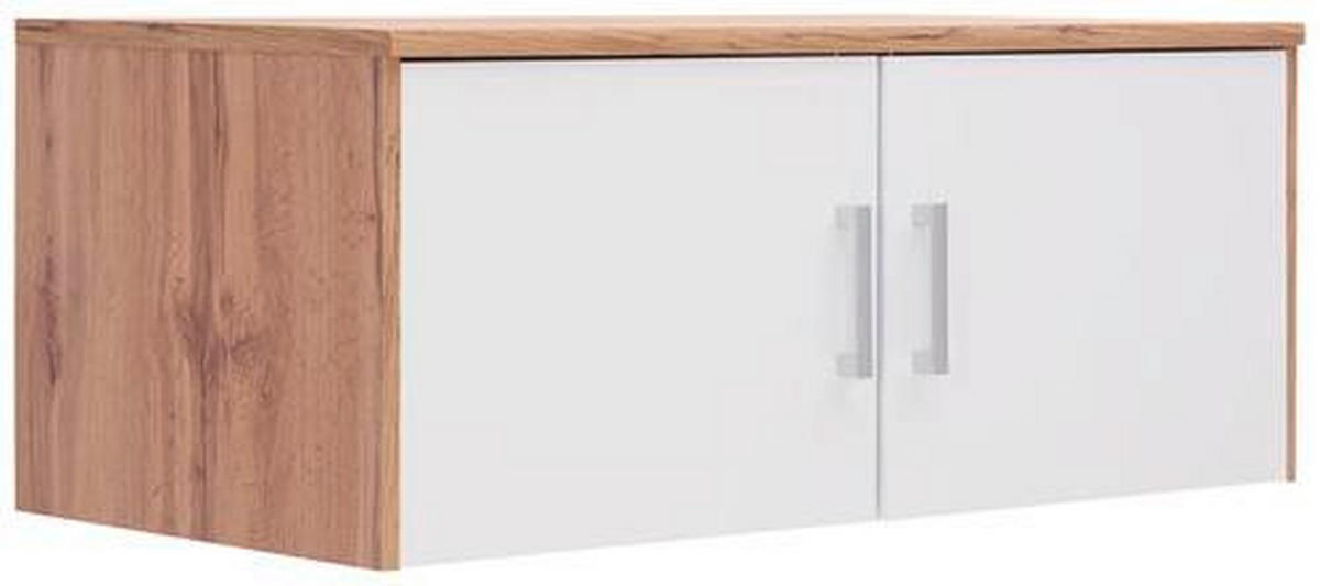 ÖVERSKÅP 106/43/54 cm   - vit/ek Wotan, Klassisk, trämaterial/plast (106/43/54cm) - Best Price