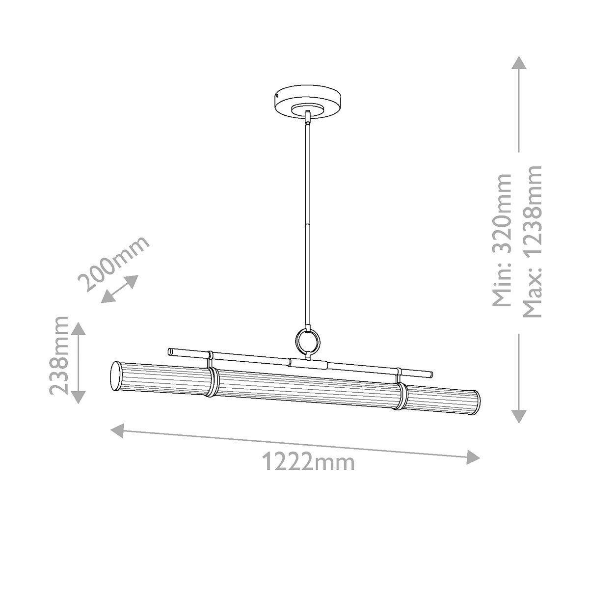 LED-HÄNGELEUCHTE Kichler 23,8/122,2 cm  - Champagner, Design, Glas/Kunststoff (23,8/122,2cm) - Elstead Lighting