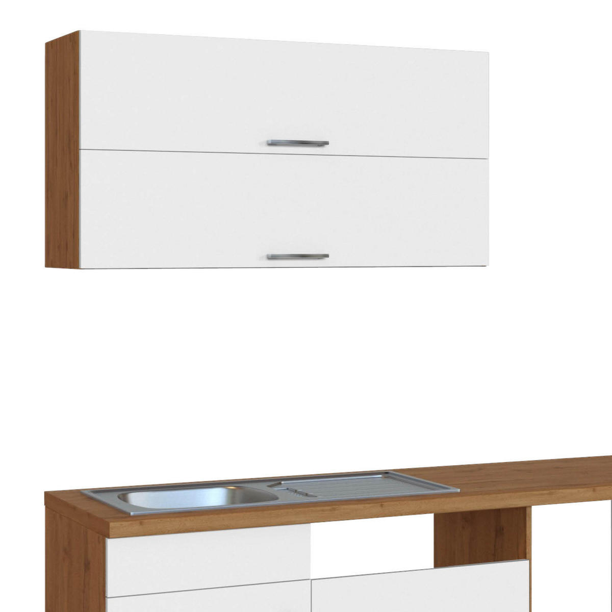 KÜCHENLEERBLOCK   in Weiss  - Weiss/Eichefarben, Modern, Holzwerkstoff (270/200/60cm) - Held